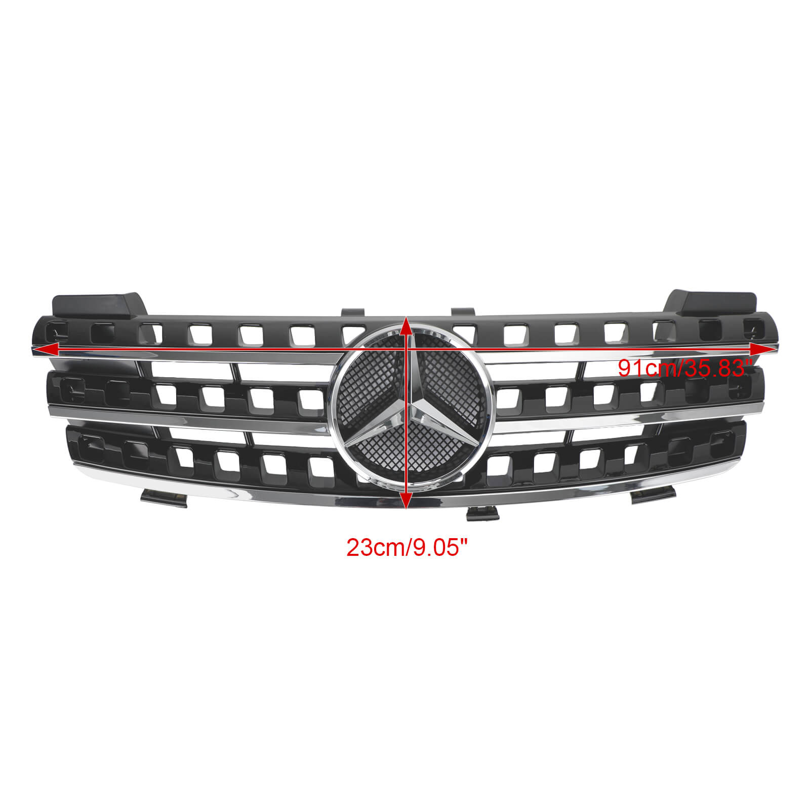 Front Grille Grill Fit Mercedes ML-Class W164 2005-2008 AMG Style Chrome/Black