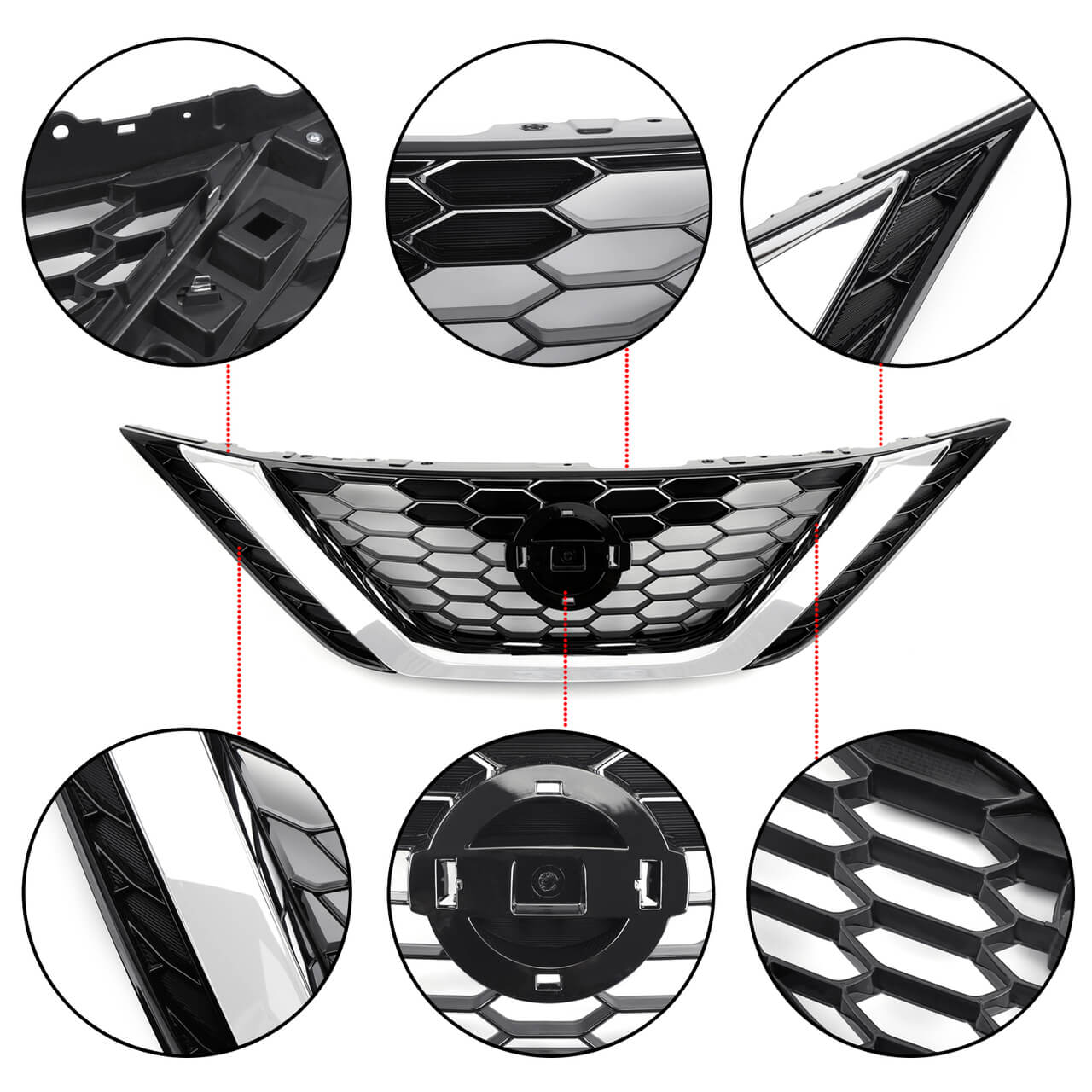 Front Bumper Upper Grille Assembly 62310-3YU0A For Nissan Sentra 2016-2018 without Logo