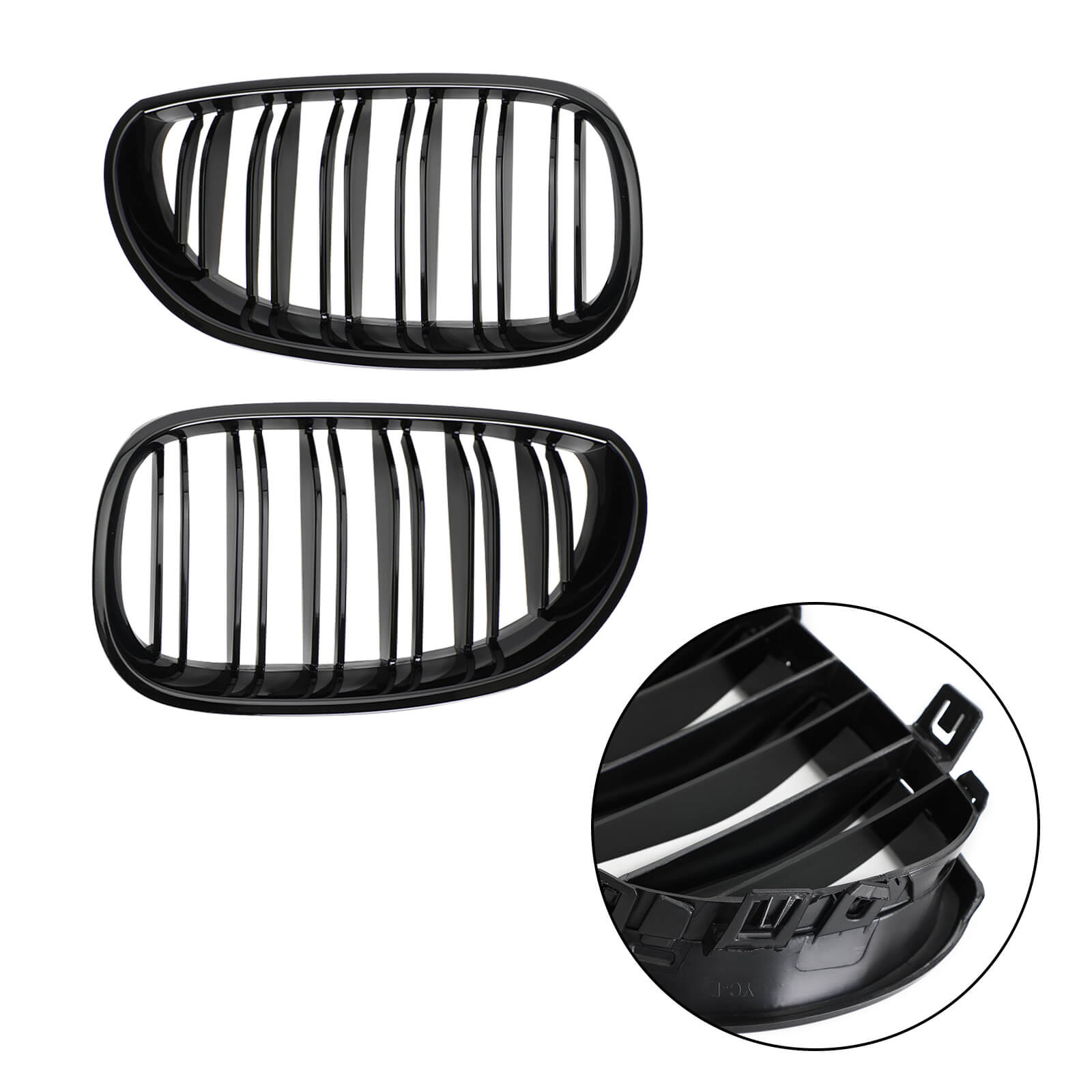 Kidney Grille Double Rib BMW E60 E61 5 Series M5 (03-10) Gloss Black