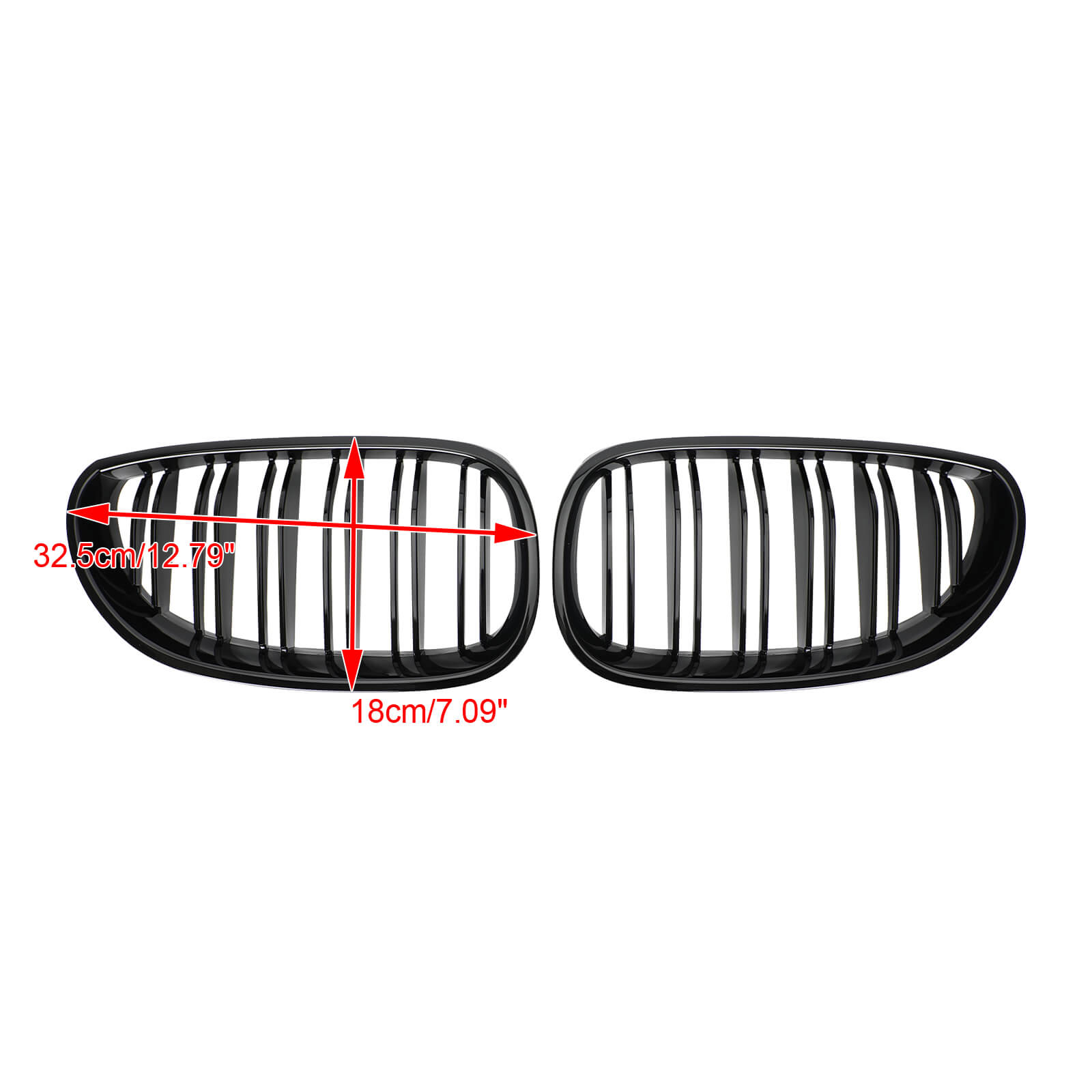 Kidney Grille Double Rib BMW E60 E61 5 Series M5 (03-10) Gloss Black