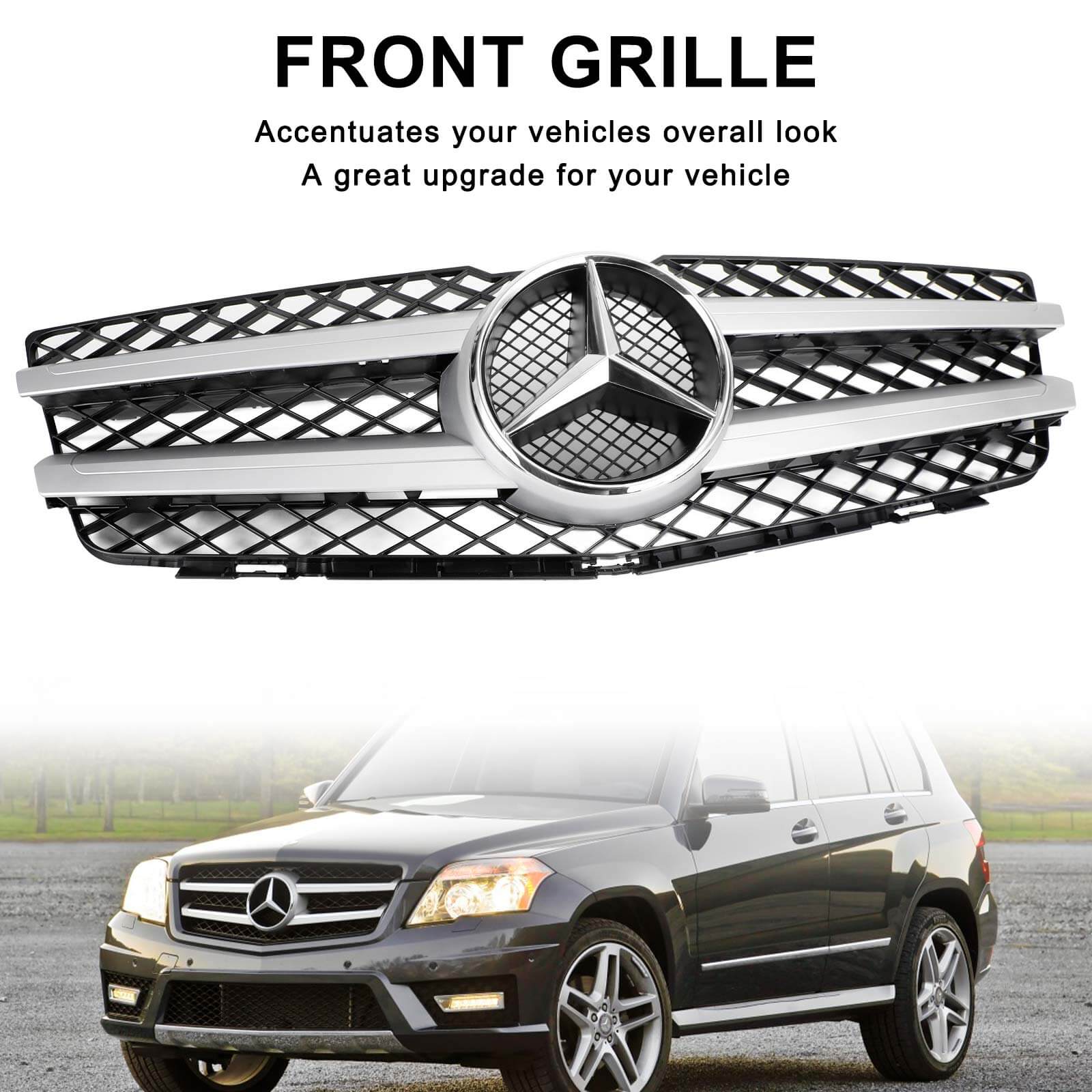 Front Hood Bumper Grill Grille Fit Mercedes Benz GLK X204 GLK350 2010-2012