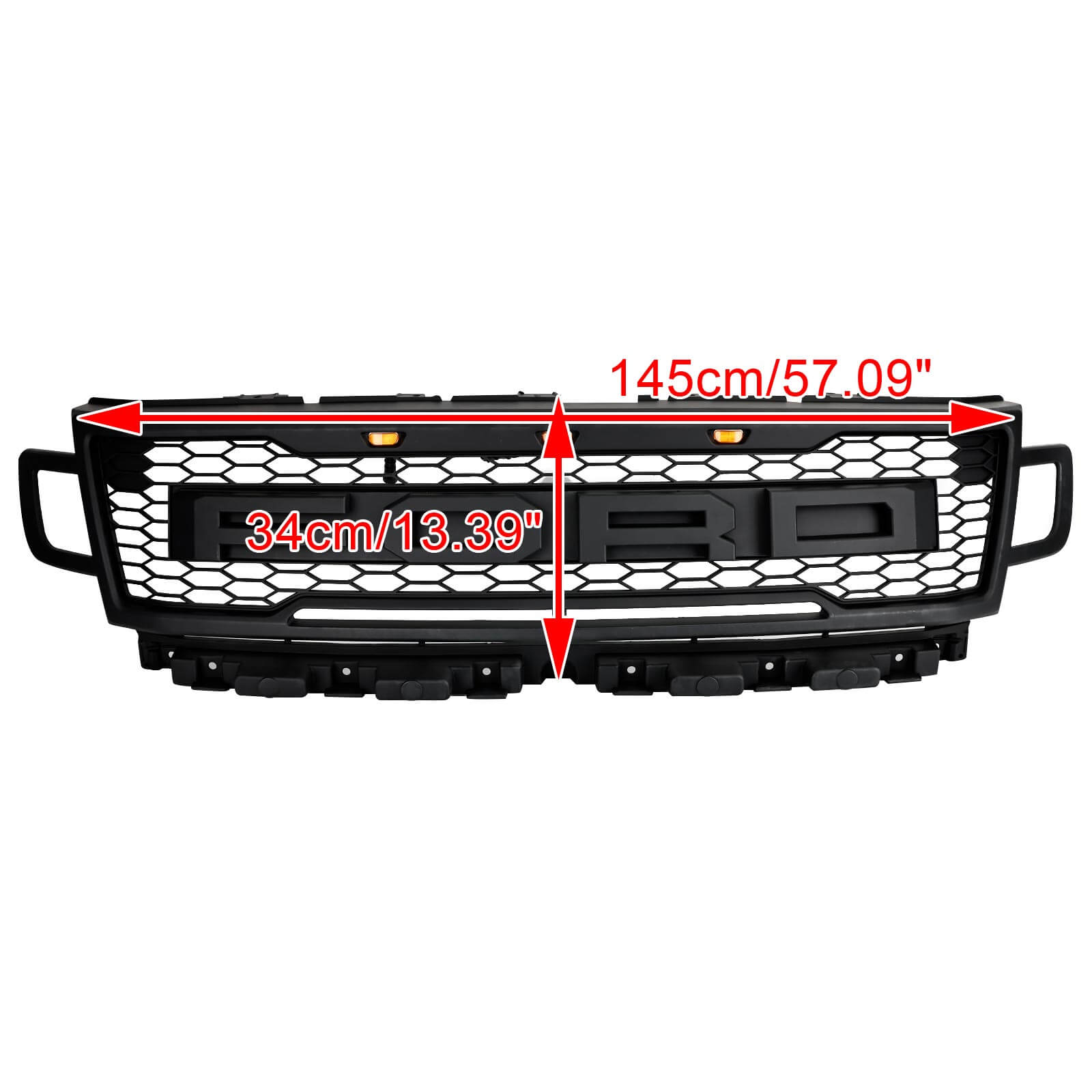 Front Bumper Grill Grille Fit Ford Expedition 2018-2021 Raptor Style W/LED