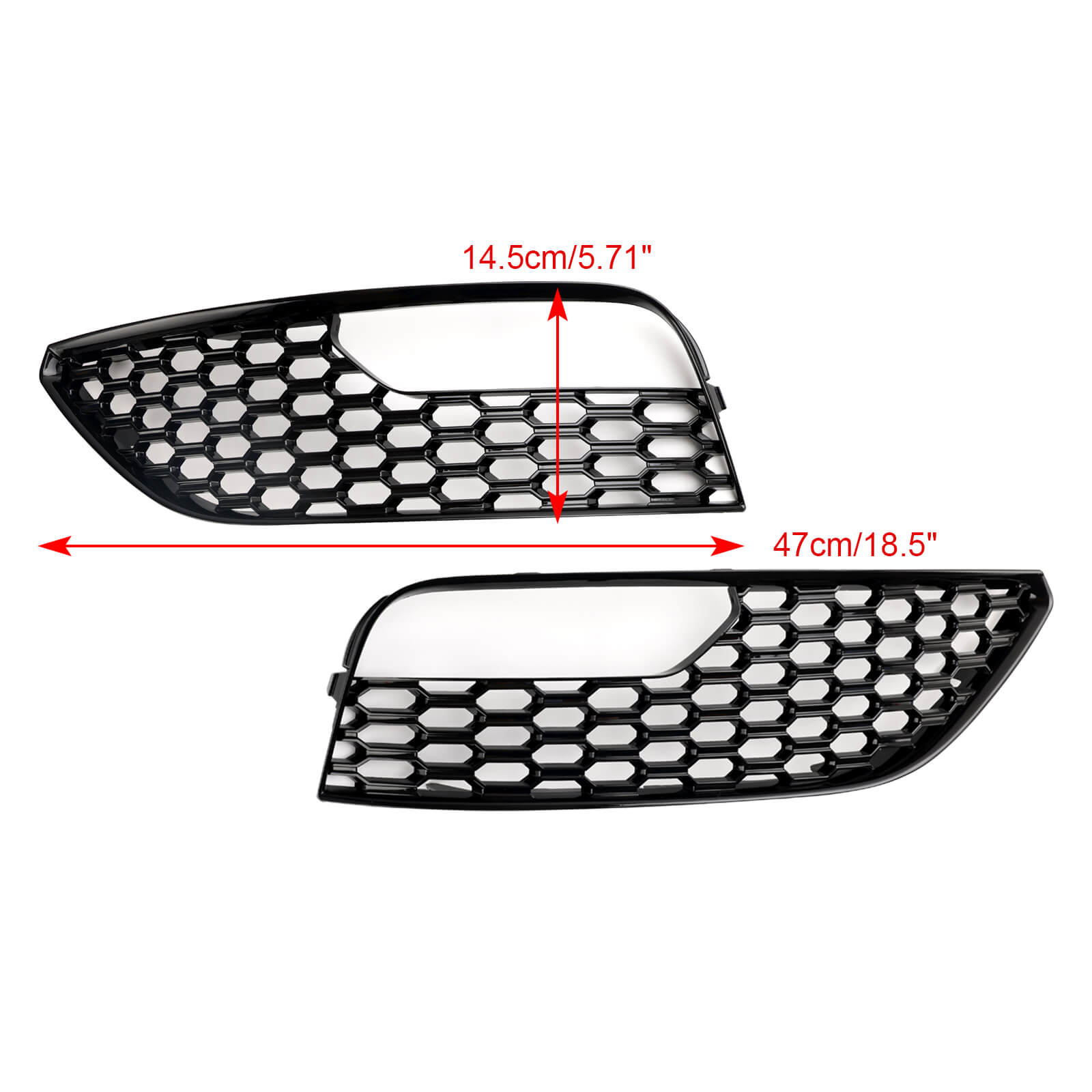 2PCS Front Bumper Fog Light Surround Cover Grille Fit Audi A3 2012-2016 Mesh