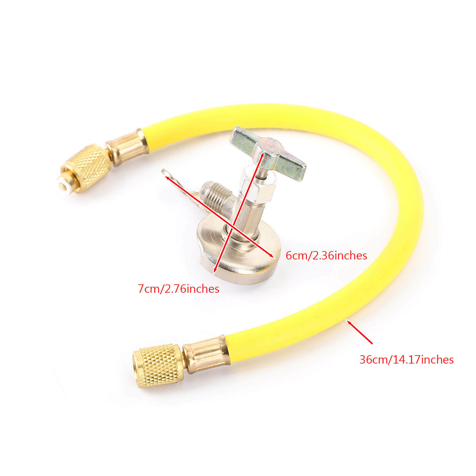 A/C Can Tap Tapper Refrigerant Charging Recharge Hose Valve Kit