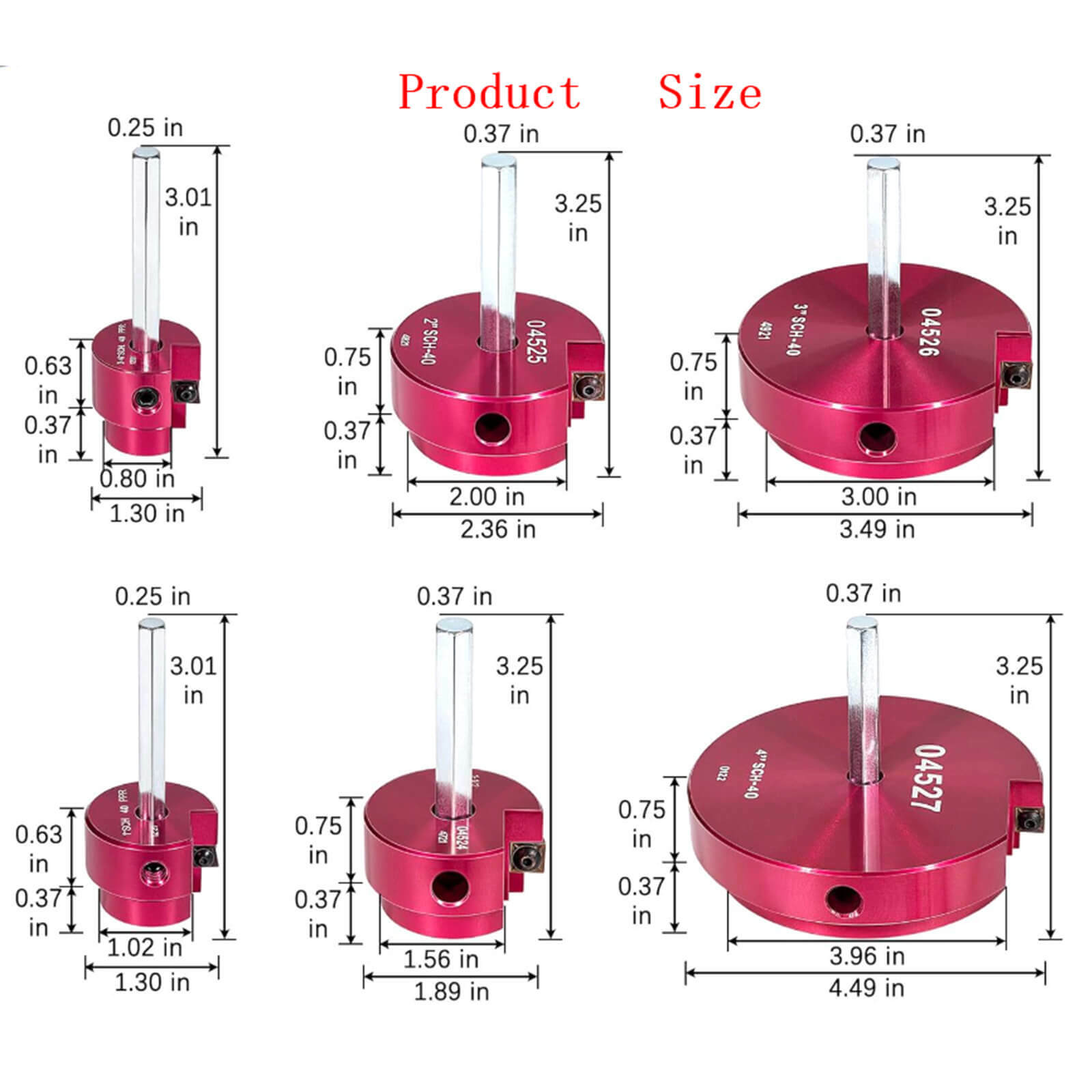 6 Piece 04529 For PPRK6 Plastic Pipe Fitting Reamer Kit For1/2" Drills