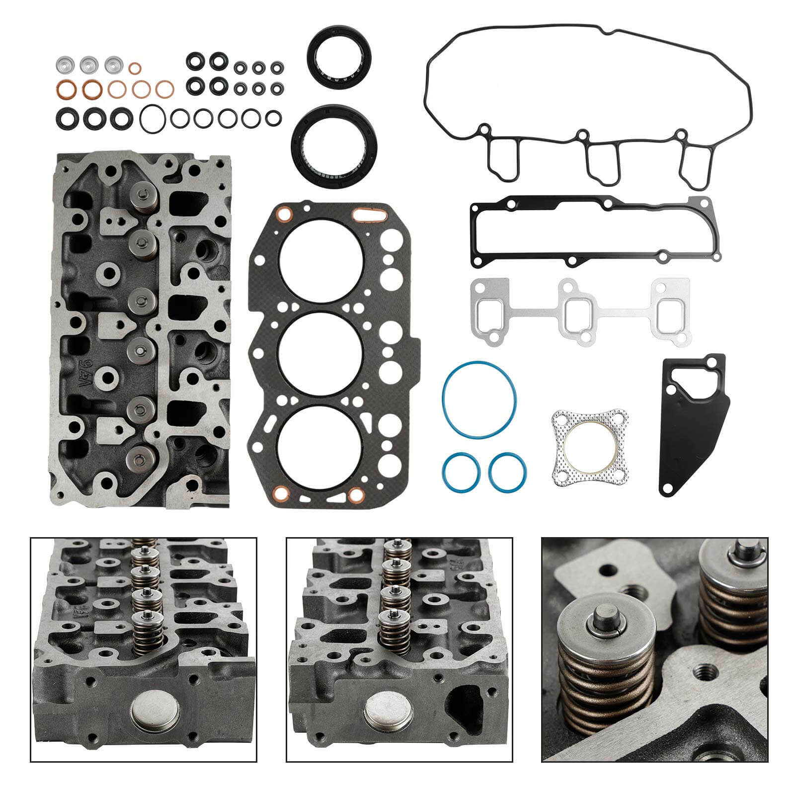 Complete Cylinder Head With Valve Spring & Full Gasket Kit For Yanmar 3TNV76 Engine