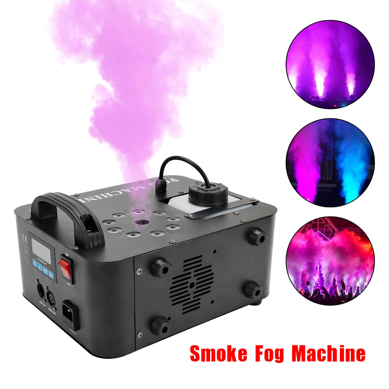 900W RGB LED Light Smoke Fog Machine DMX Stage Fogger DJ Spray Smoke Effect