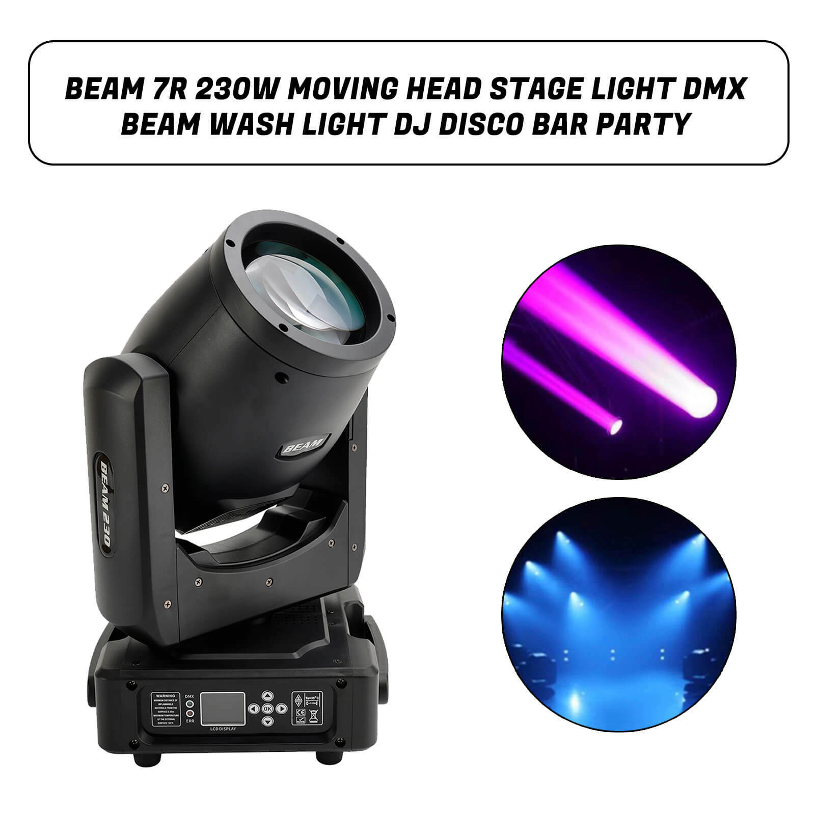 Beam 7R 230W Moving Head Stage Light DMX Beam Wash Light DJ Disco Bar Party