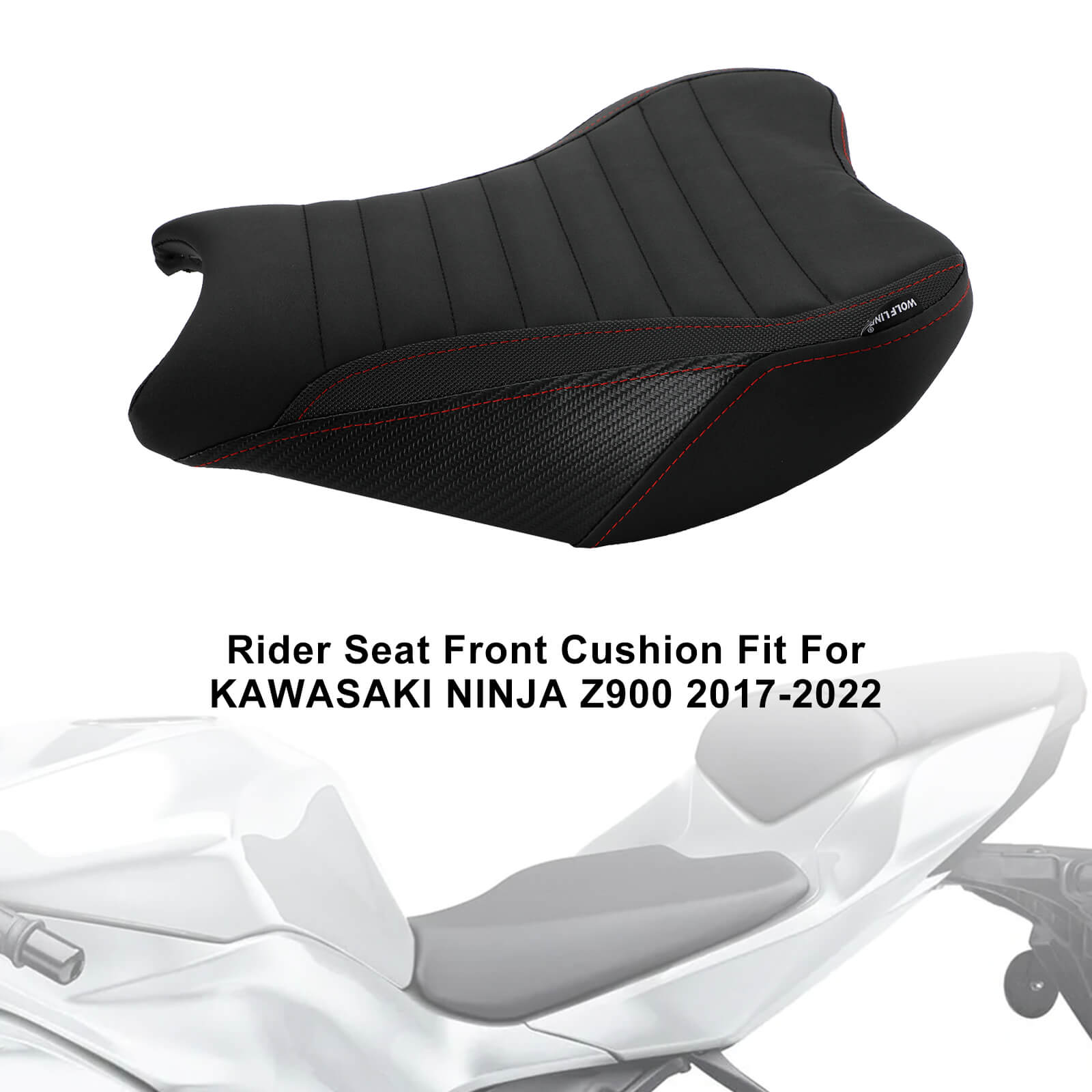 Rider Passenger Seat Front Rear Cushion Black Fit For Kawasaki Ninja Z900 17-22