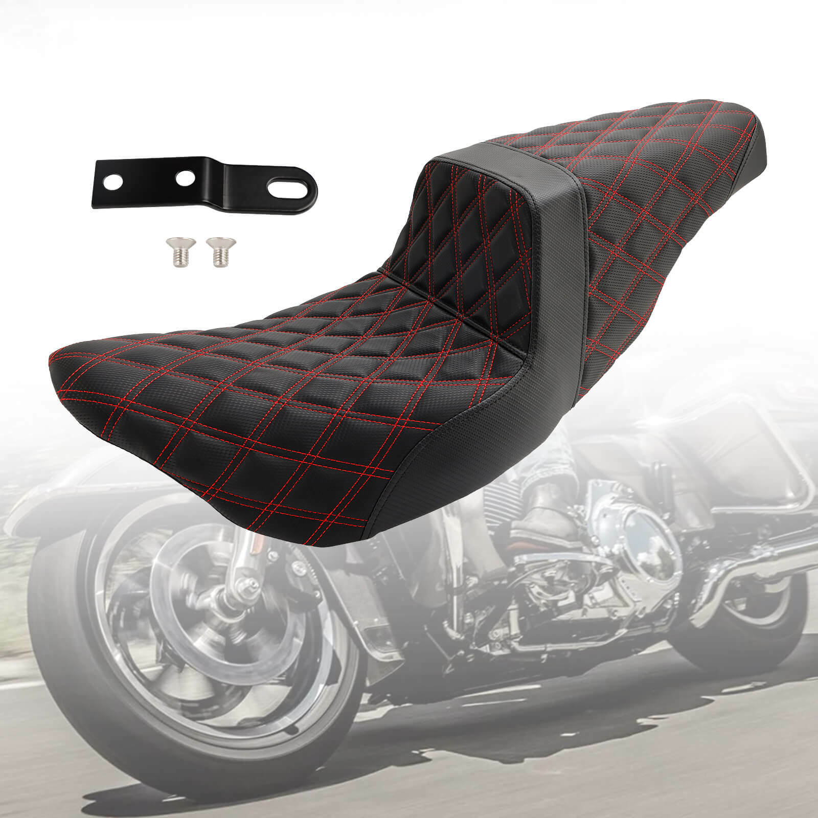 Rider Passenger Seat Front Rear Cushion Red Fit For Fl Touring Models 2008-2023 