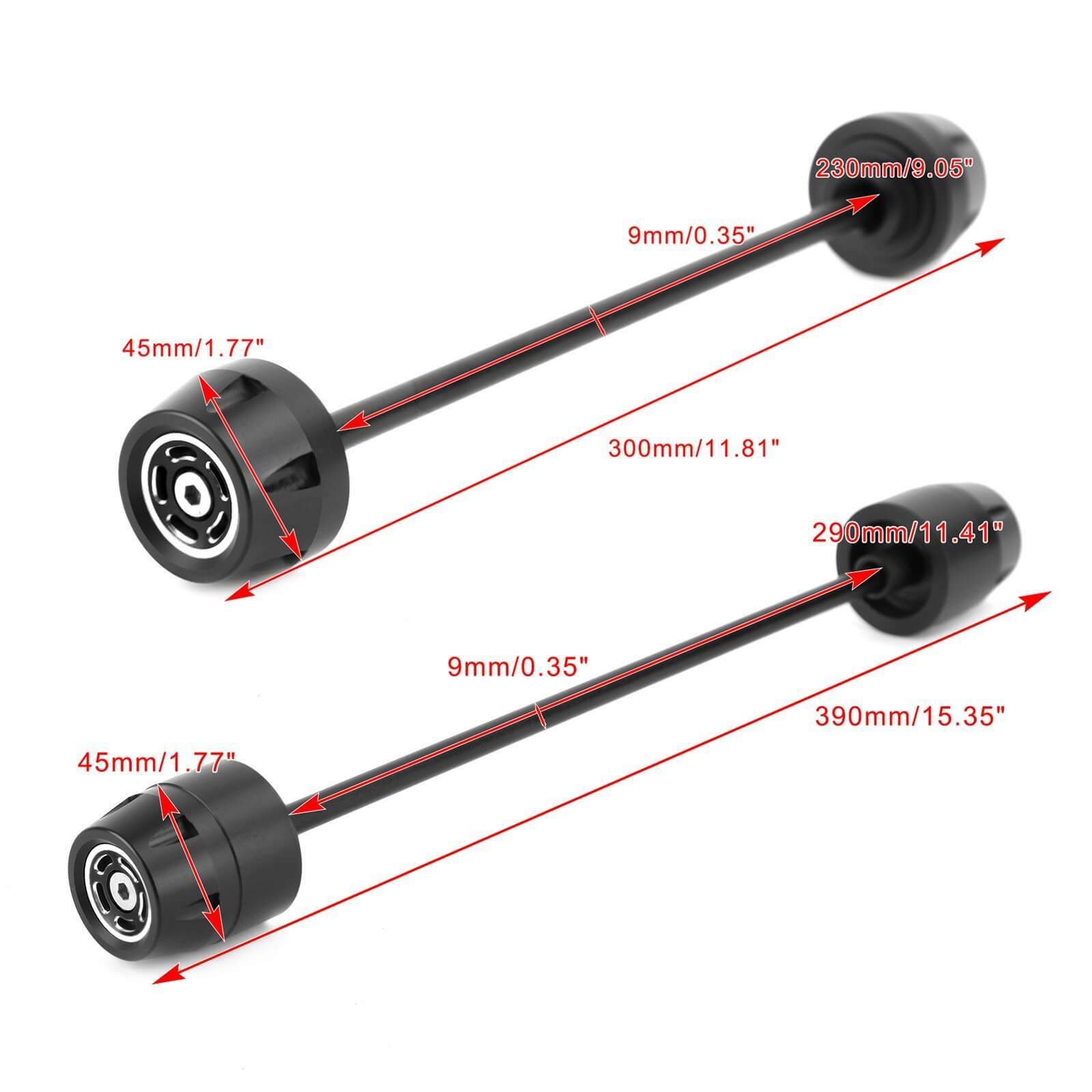 FRONT+REAR Axle Fork Wheel Slider Fit for Ducati Scrambler 400 803 1100 Black
