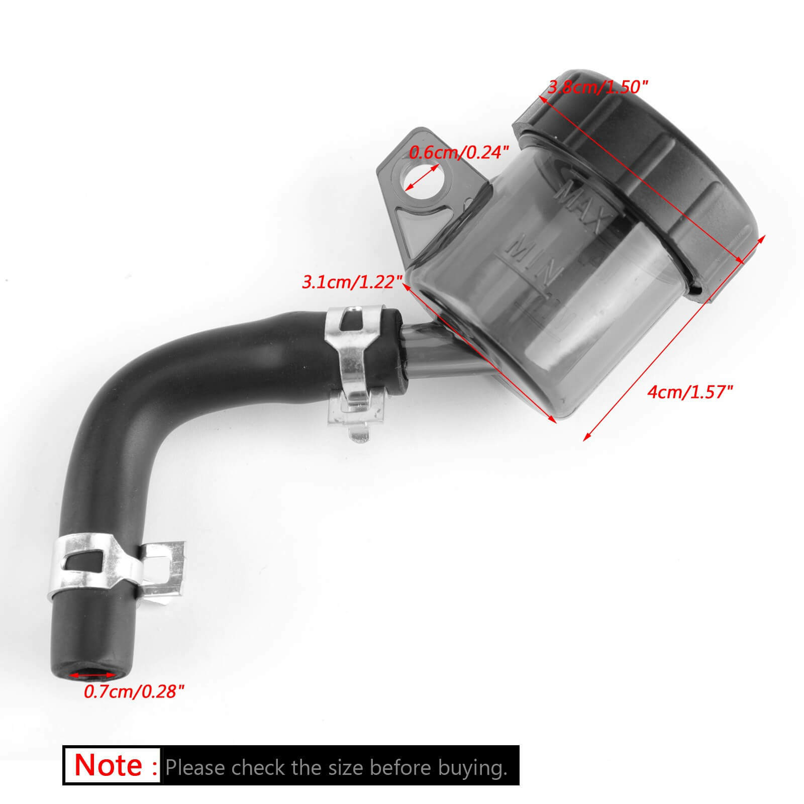 Universal Rear Brake Clutch Master Cylinder Fluid Reservoir Oil Tank Cap Gray