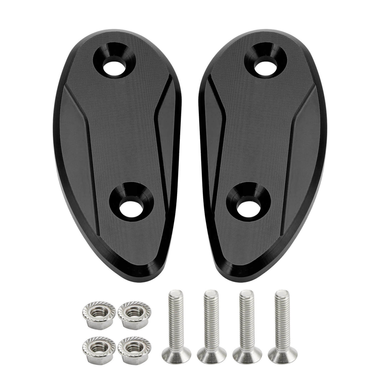 CNC Black Mirror Block Off Plates For Honda CBR 1000 RR CBR1000RR 2008-2023