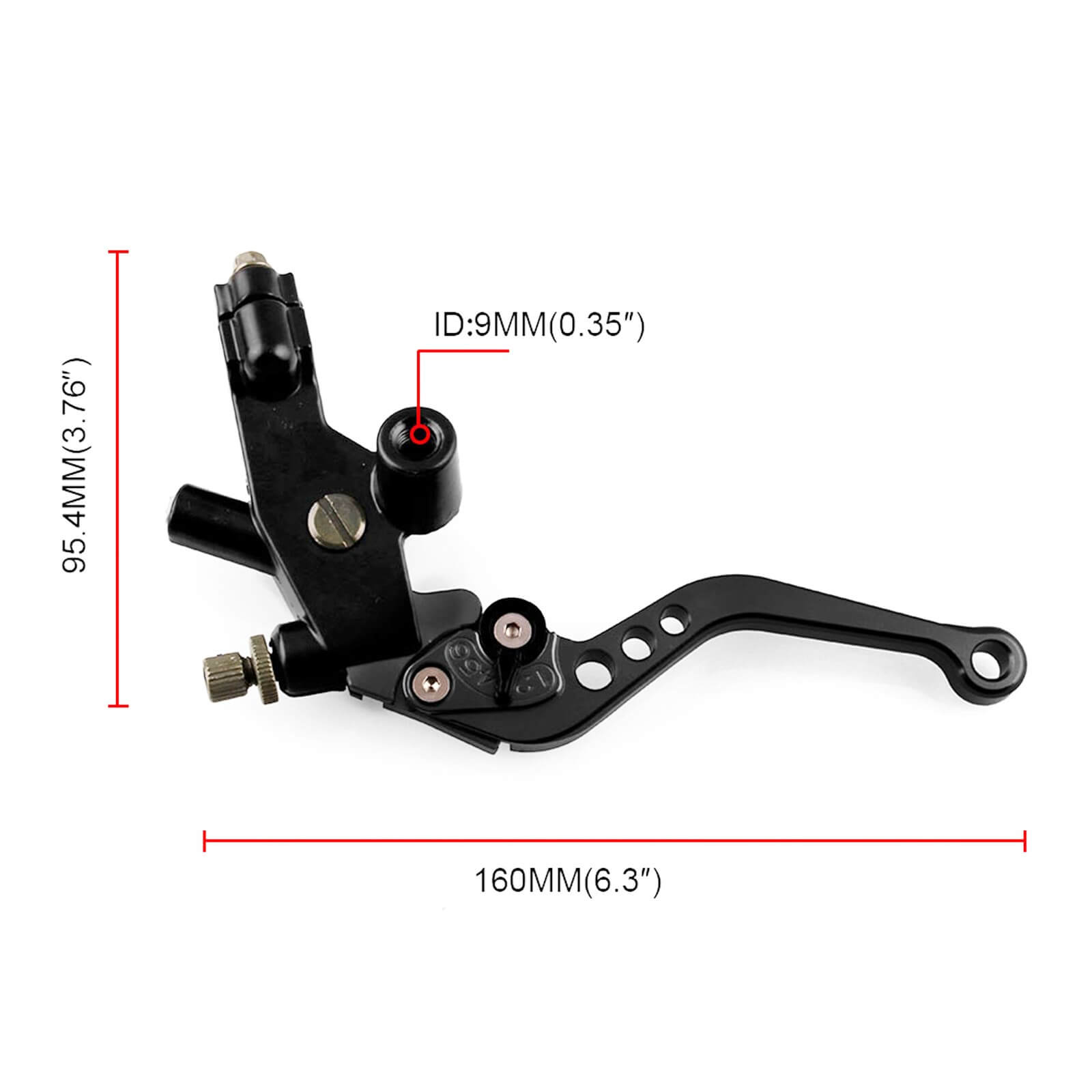 Universal 7/8" 22mm Front Brake Clutch Master Cylinder Reservoir Levers Black