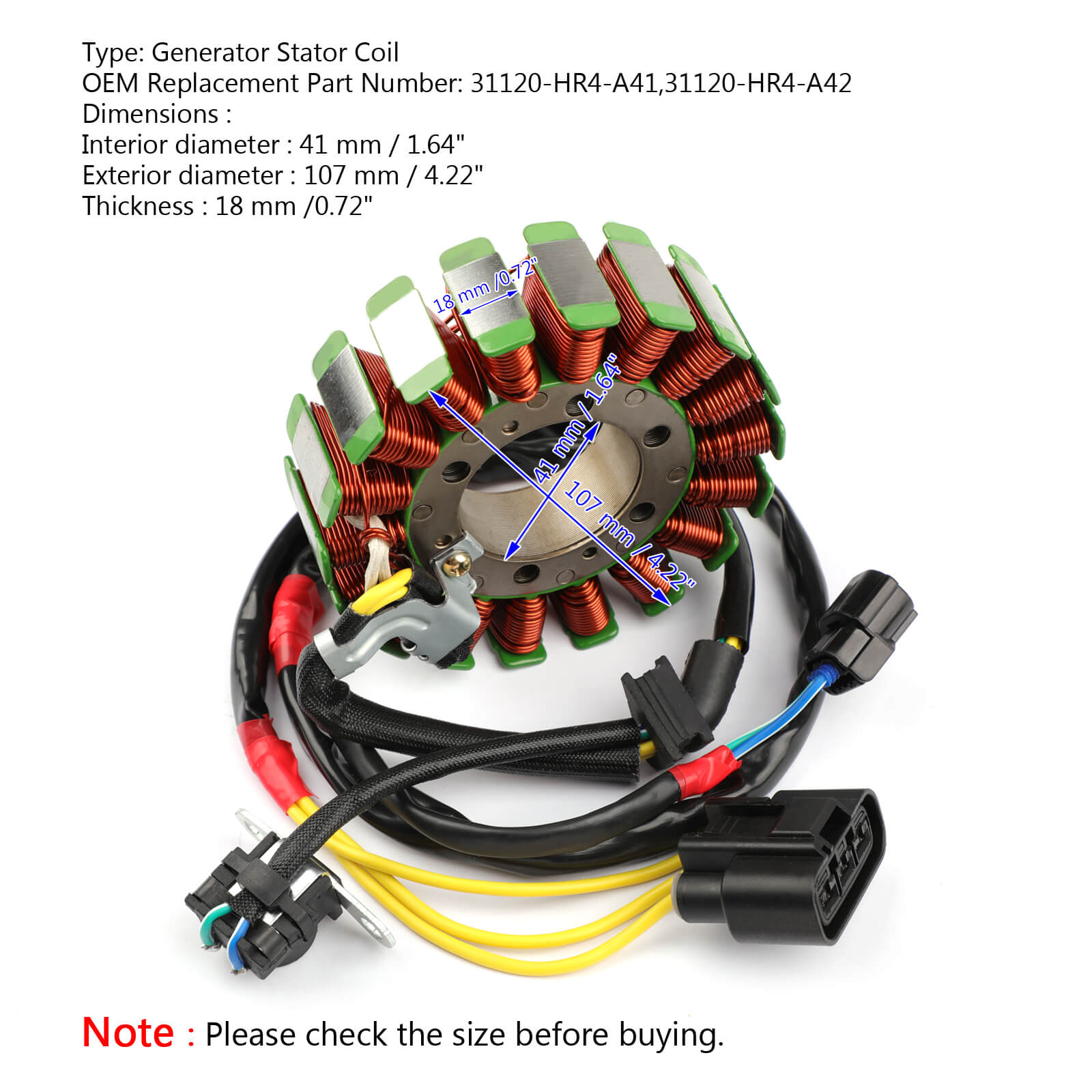 Generator Stator Coil For Honda TRX500 Foreman 500 4x4 ES EPS 2014-2017