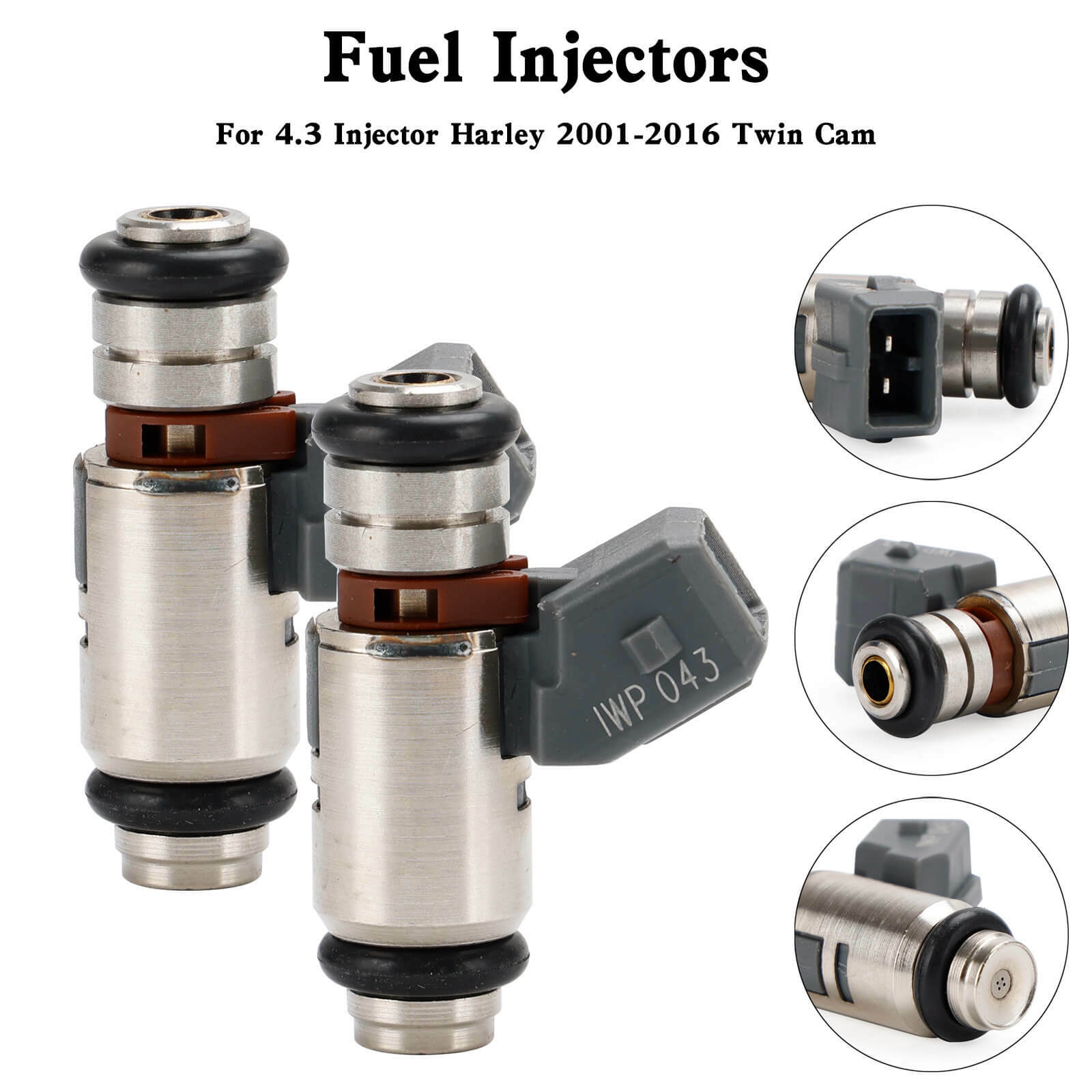 2PCS Fuel Injector 27609-01B For 4.3 Injector Harley 2001-2016 Twin Cam 