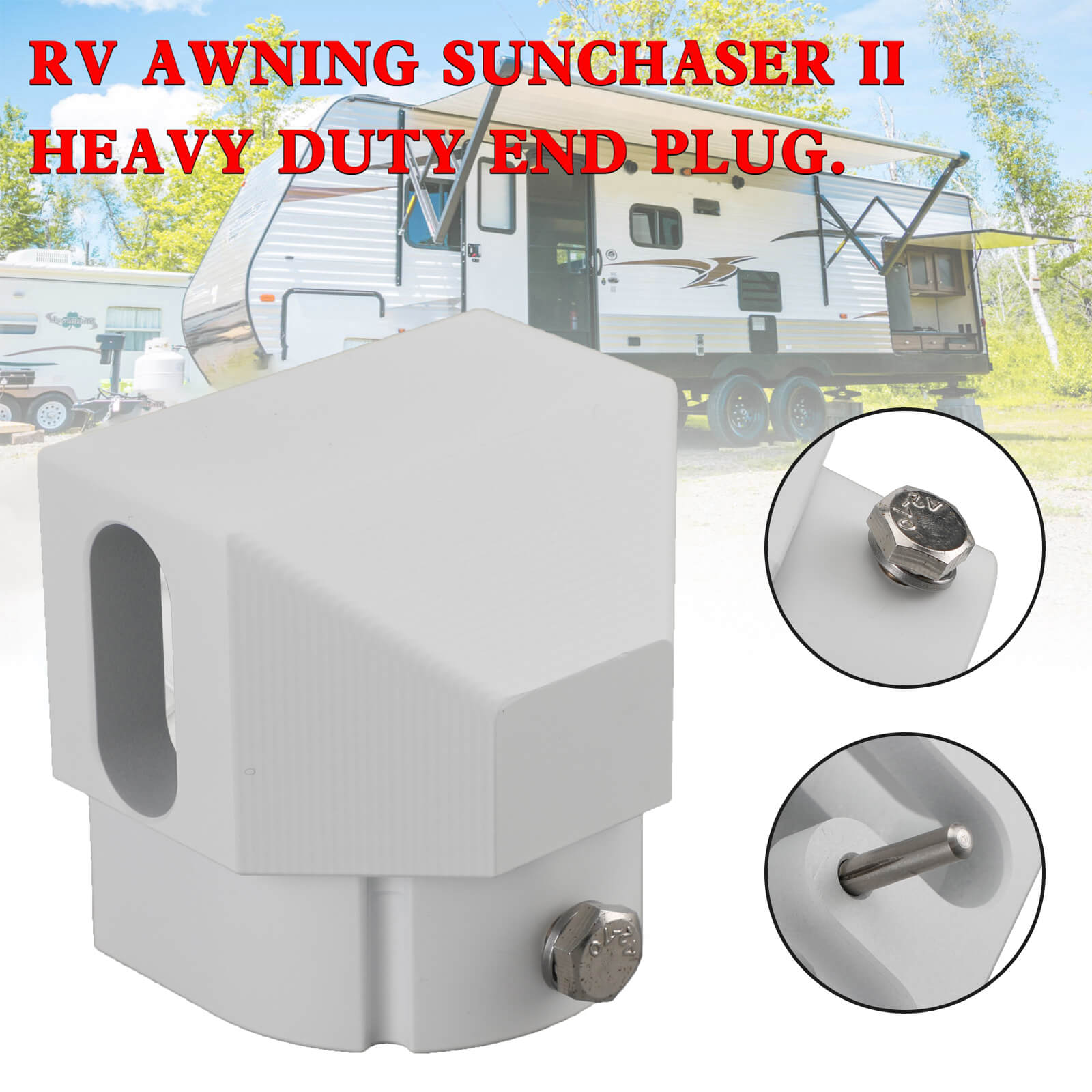 Alminum Replacement Part End Plug Solid For Dometic SUNCHASER II Awning