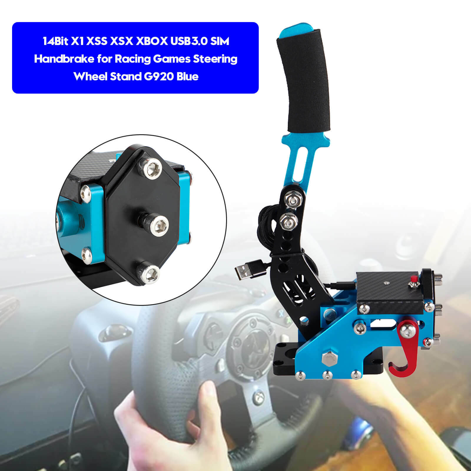 14Bit X1 XSS XBOX SIM Handbrake for Racing Games Steering Wheel Stand G920 Blue