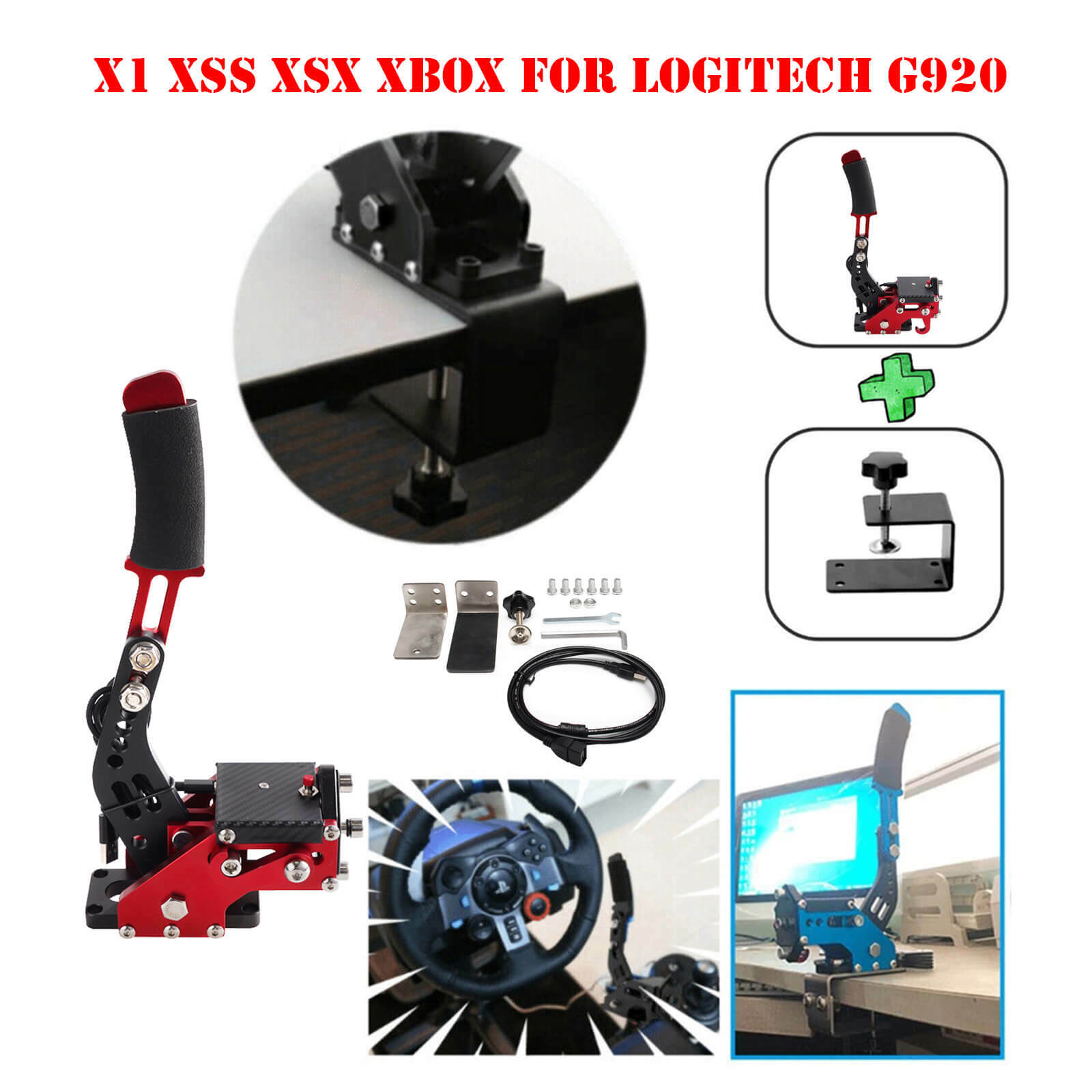 14Bit X1 XBOX USB Handbrake Kits for Racing Games Steering Wheel Stand G920 Red