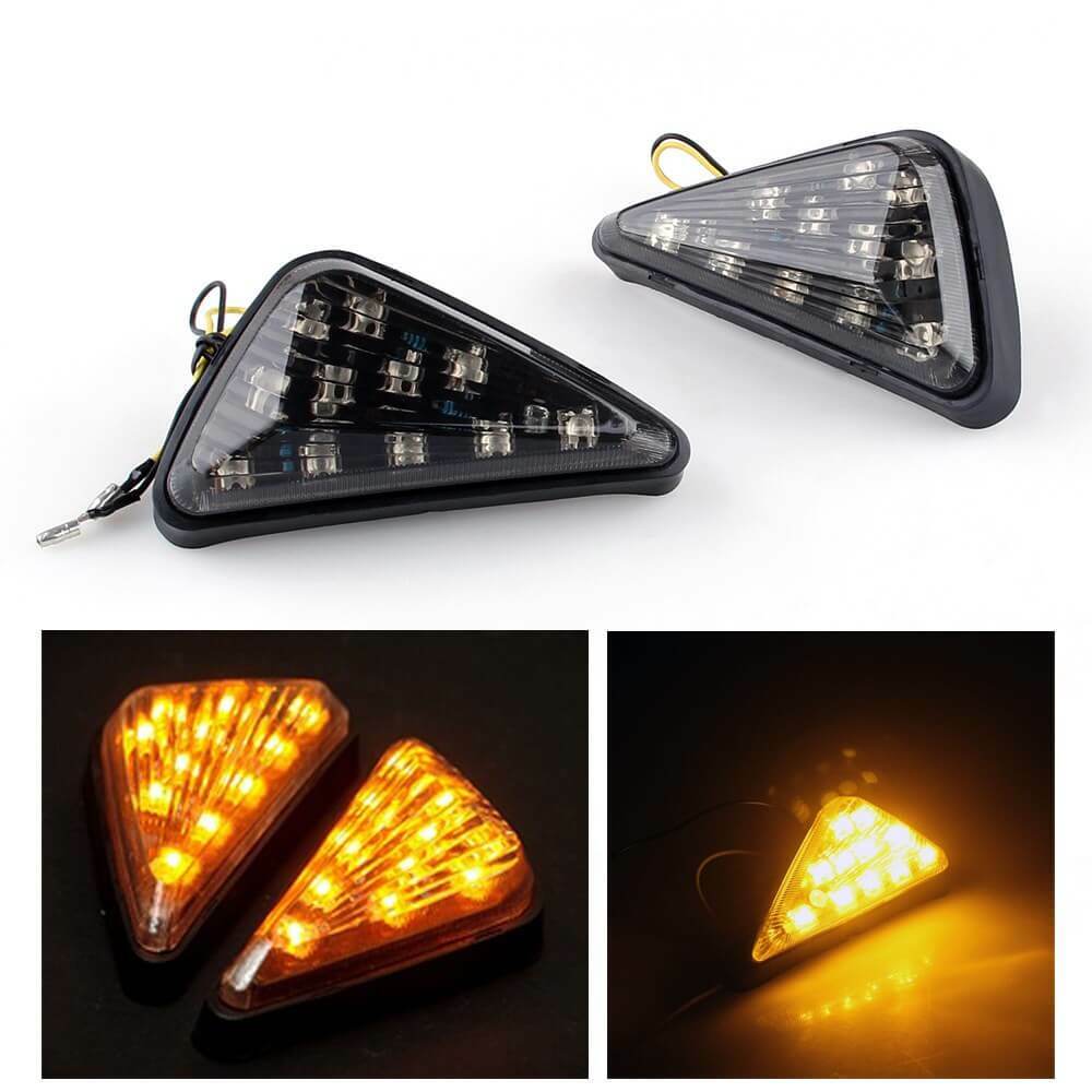 LED Flush Mount Turn Signal Honda CBR 600 F4i 929 954 1000 RR Yamaha R6 R1 Smoke