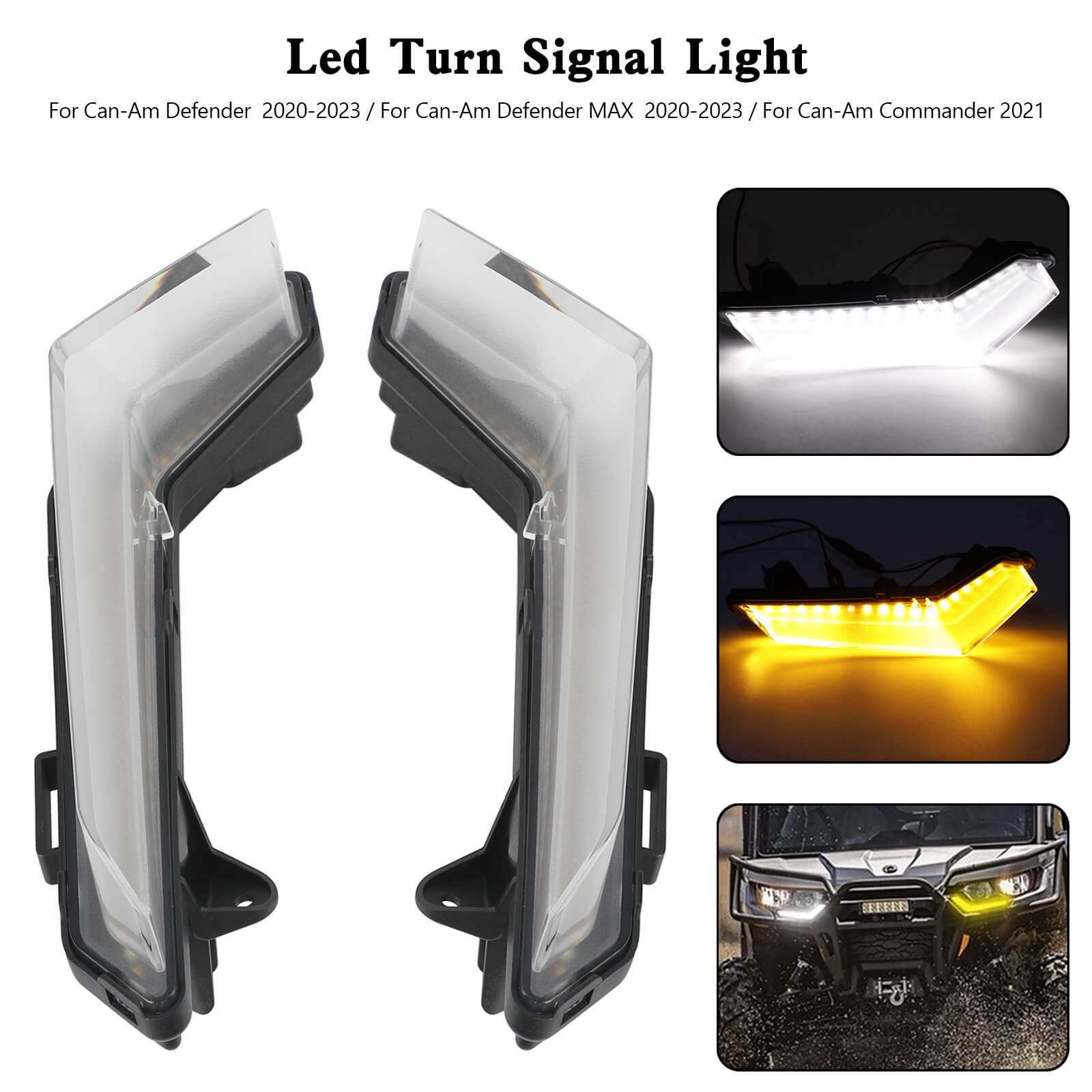 LED Front Turn Signals Light Daytime Running Can-Am Defender Max 2020-2023