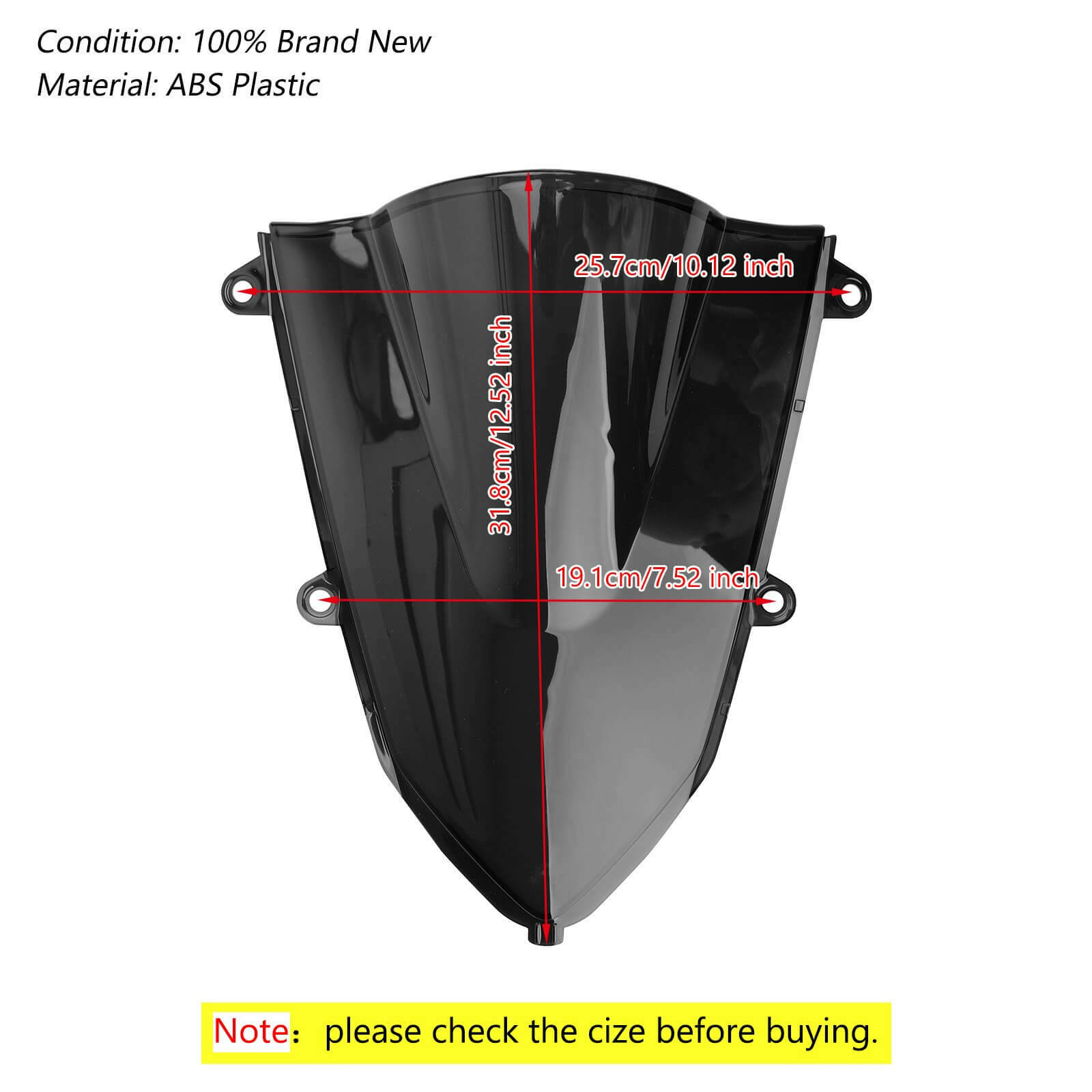 2019-2022 Honda CBR500R CBR 500 R Motorcycle Windshield Windscreen Black