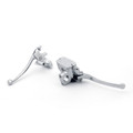 Yamaha Virago V Star Road Star Levers Hydraulic Brake Cable Clutch Flame Master Cylinder Cover 1" Chrome