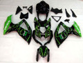 Fairings Suzuki GSXR 600 750 Black & Green Flame GSXR Racing  (2008-2010)