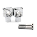 7/8" 22mm Motorcycle CNC Universal Alumium Handlebar Riser Clamp Taper, Chrome