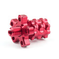 Universal 8mm Anodized Billet Aluminum Clutch Cable Adjuster Set, Red