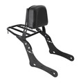 Sissy Bar Backrest Fit for Kawasaki Vulcan S 650 VN650 (2015-2017), Black with Luggage Rack