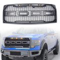 ABS Front Hood Grille LED For Ford F150 (2009-2014) Gunmetal (Grille-206-Grey)