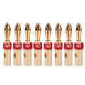 8PCs Solderless Banana Plug Gold-plated Speaker Cable Audio Connector, Red