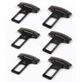 6X Carbon Fiber Car Safety Seat Belt Buckle Alarm Stopper Clip Clamp Universal U