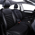 PU Leather Buckwheat Hull Car Front Seat Cover Cushion Surround Breathable Black