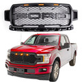 LED Grille Repalcement Upper ABS Grill For Ford F150 2018-2019 Black Amber With Logo