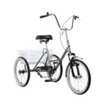 Adult Folding Tricycle Bike 3 Wheeler Bicycle Portable Tricycle 20" Wheels Gray (Lock + Pump)