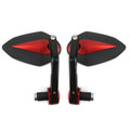 Sportbike 7/8" Handle Bar End Mirrors Universal Red