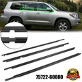 4PCS 75722-60080 Weatherstrip Window Belt Moulding For LEXUS GX470 2003-2009