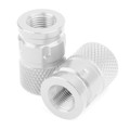 2pcs CNC Anti-Thief Tire Valve Stem Caps Silver