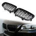 Black & Chrome Front Grille Fit For BMW E81 3-Door Facelift 08-12 E87 E82 E88 08-11