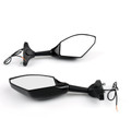 Black Rear View Side Mirrors With LED Turn Signals Fit For Ducati W/Fairing-Mounted Mirrors Black