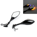 10mm Motorcycle LED Turn Signal Rearview Side Mirrors Fit For Honda/Kawasaki/Suzuki cruiser Universal