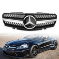 Grille Fit For Mercedes R230 SL500 SL600 SL55 2003-2006 Black Chrome