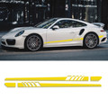 2pcs Side Skirt Stripes Decal Sticker Fit For Mercedes Benz W205 C Class AMG Yellow