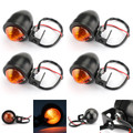 2x Universal Black Mini Turn Signal Light Fit for BMW with 10mm Hole Fairing Black