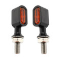 LED Rear Mini Turn Signal Indicator Light Fit for Harley motorcycles, chopper, cruiser, custom bikes BLKA