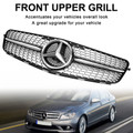 08-14 C-Class Benz W204 C300 C350 Diamond Front Bumper Grille Grill w/LED