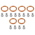 6 Exhaust Gaskets & 12 Cap Nuts For Honda Goldwing GL1500 Valkyrie GL1800 Rune