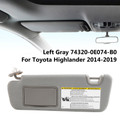 Left Sun Visor W/Vanity Light Gray 74320-0E074-B0 For Toyota Highlander 2014-19